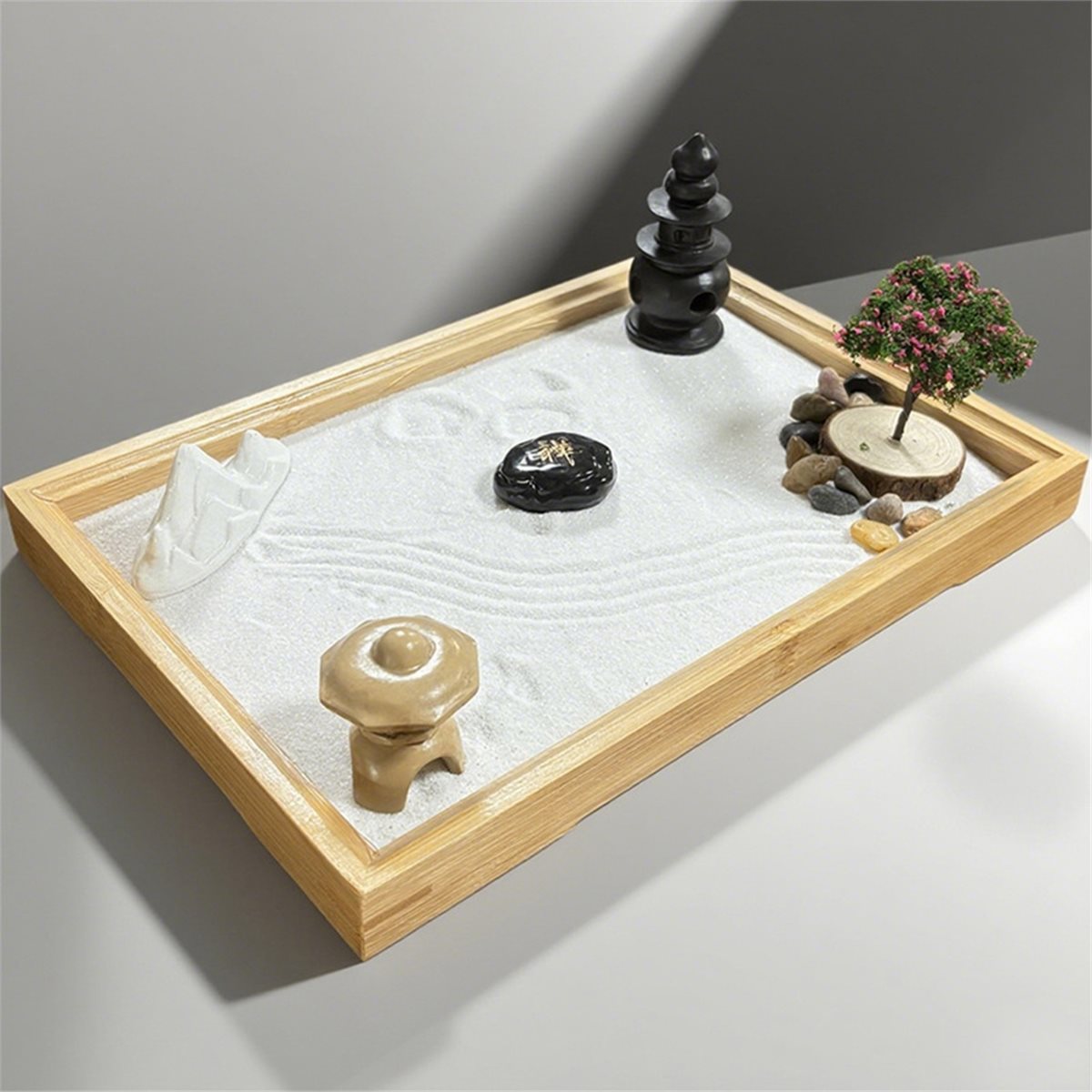 Bonsai Garden Desk - 618 Mega İndirimli Beyaz Kumlu Japon