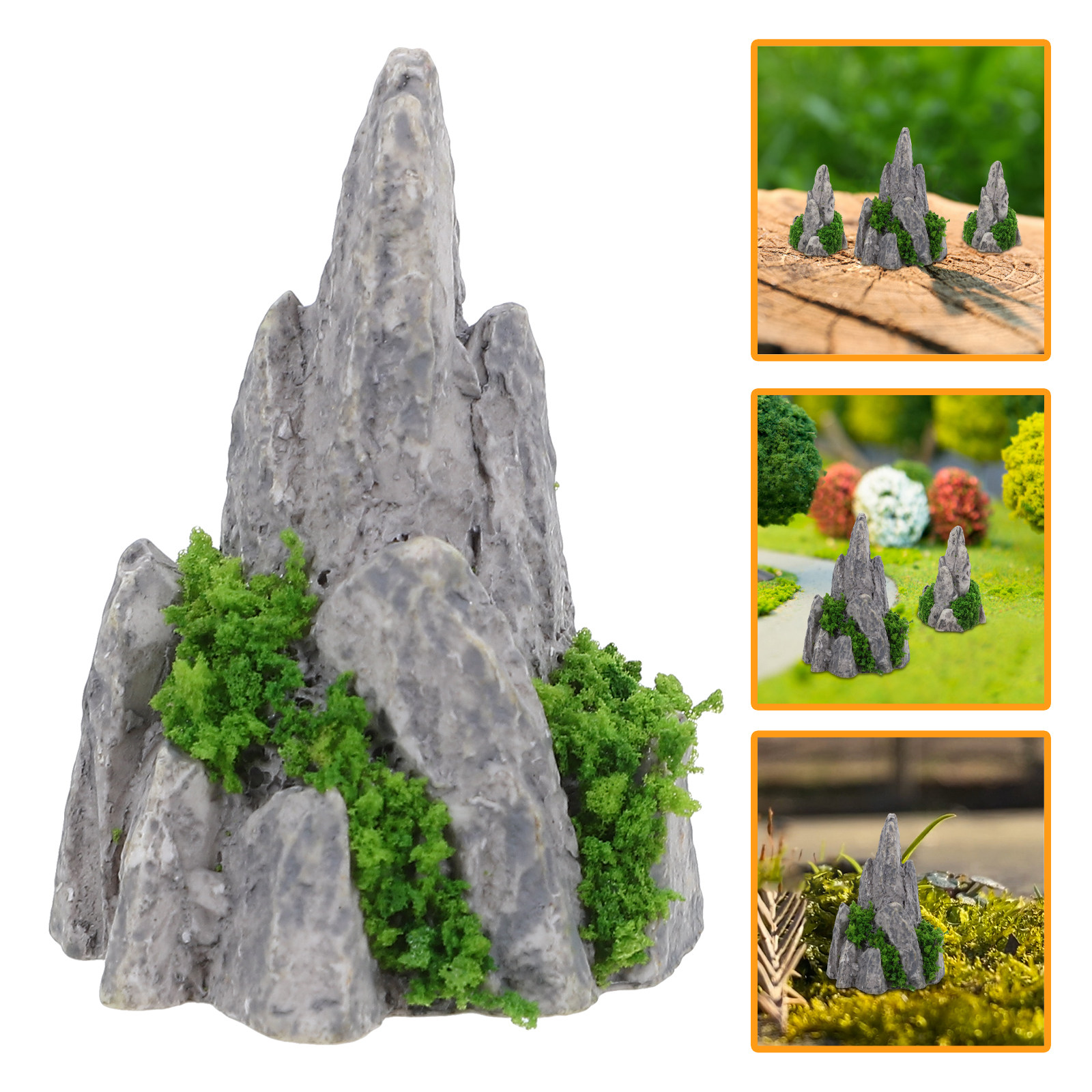 Bonsai Garden Desk - 8 Adet Minyatür Reçine Kaya Dekorasyonu
