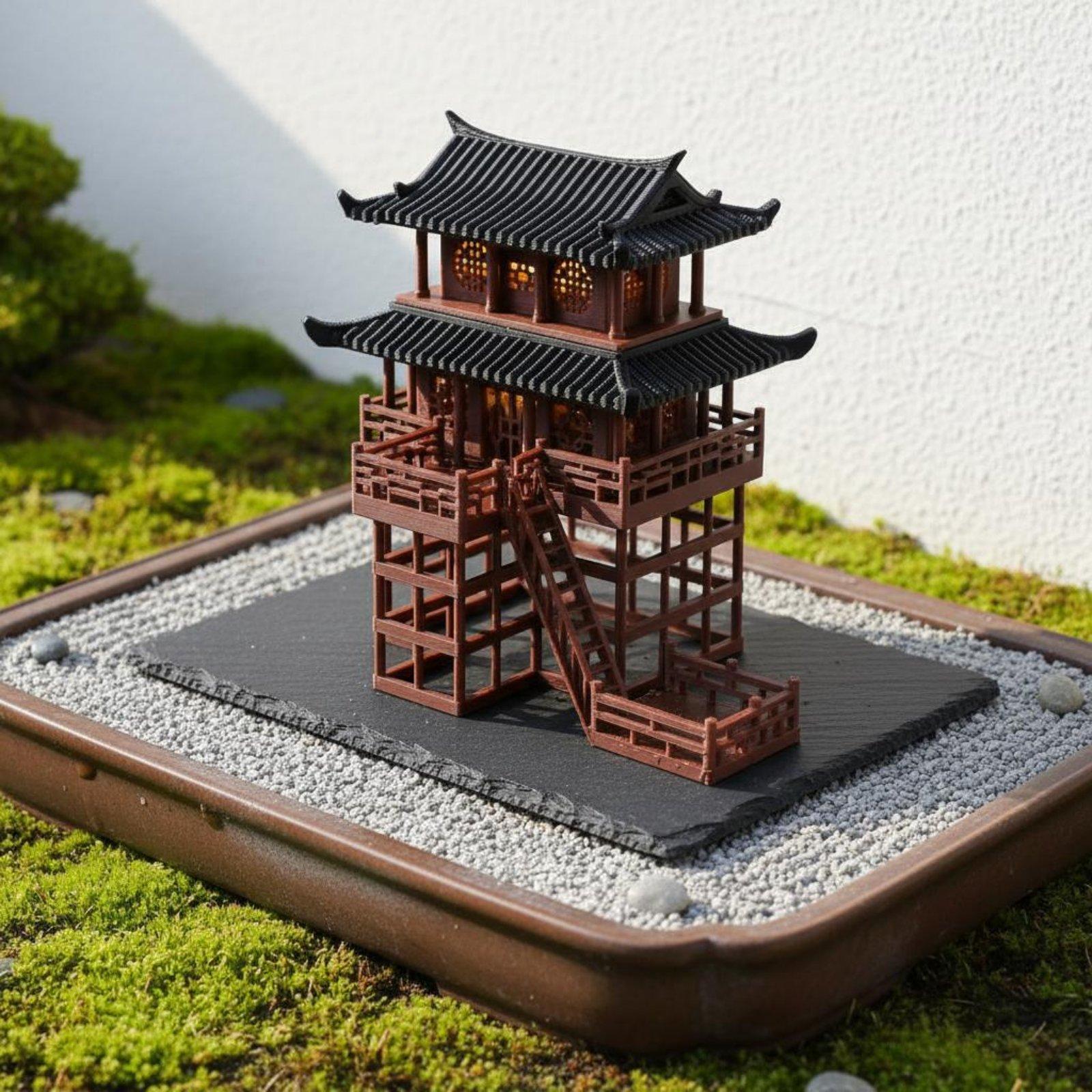 Bonsai Garden Mini - Bonsai Evi Masa Üstü Plastik Pagoda