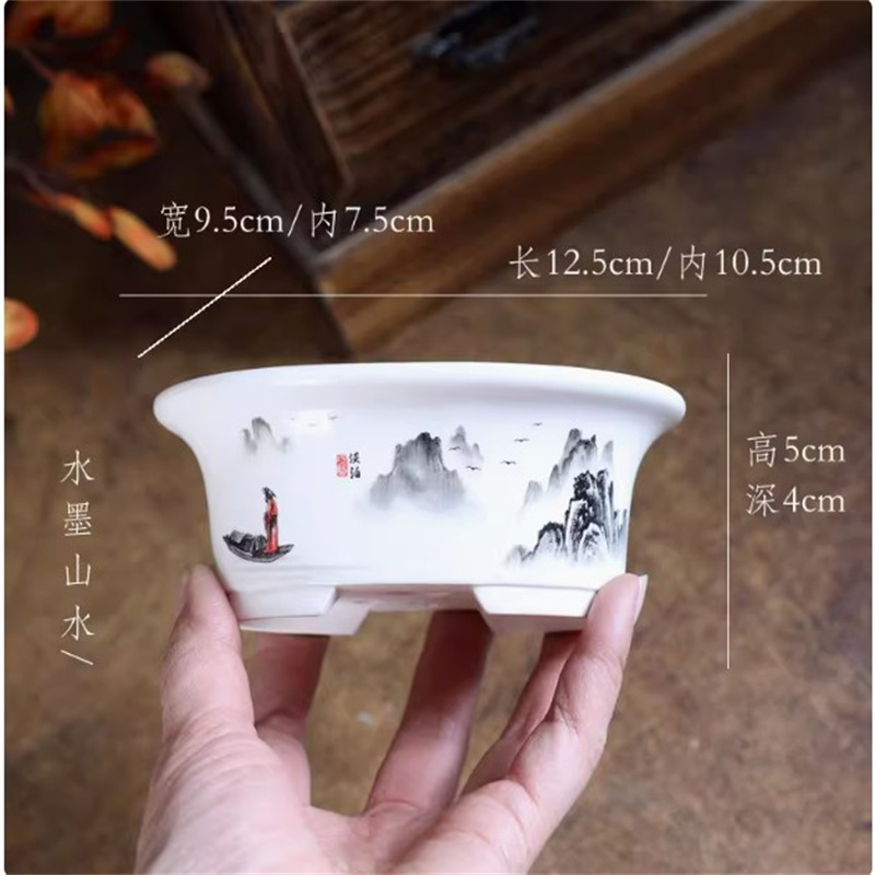 Porselen Beyaz Oval Bonsai Sak - Bonsai Garden Desk incelemesi ve fiyatı
