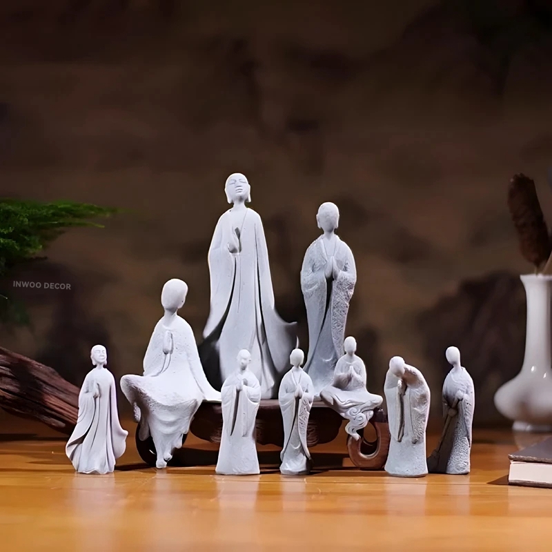 Taş buda heykeli küçük keşiş b - Bonsai Garden Desk incelemesi ve fiyatı